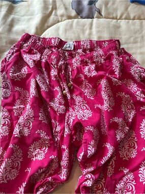 Pink Printed Pull-On Bottoms